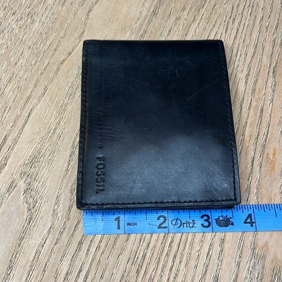 NWT Fossil Black Leather Wallet Bi-Fold RFID Protected - Picture 7 of 8